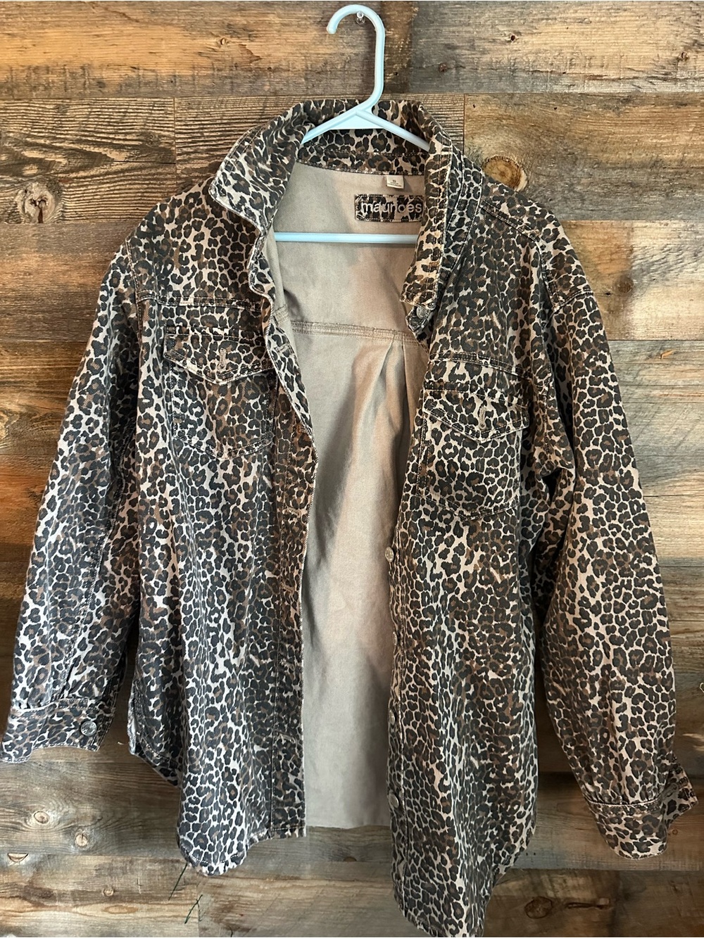 Leopard Print Button-Up Shacket - Neutral Animal Print